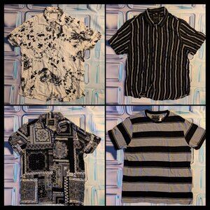 Denim & Flower Shirt Lot (4) Men’s XL Short Sleeve Button Up